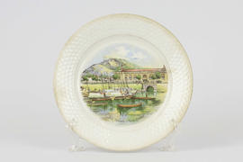 H-244 - Prato de sobremesa com paisagem - fabricação Holandesa -1